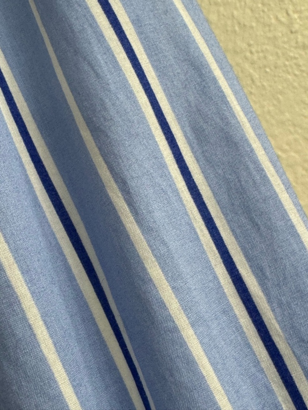 Tuckernuck Pomander Place Shades of Blue Stripe Cara Tiered Shirt Dress LARGE - Picture 5 of 7